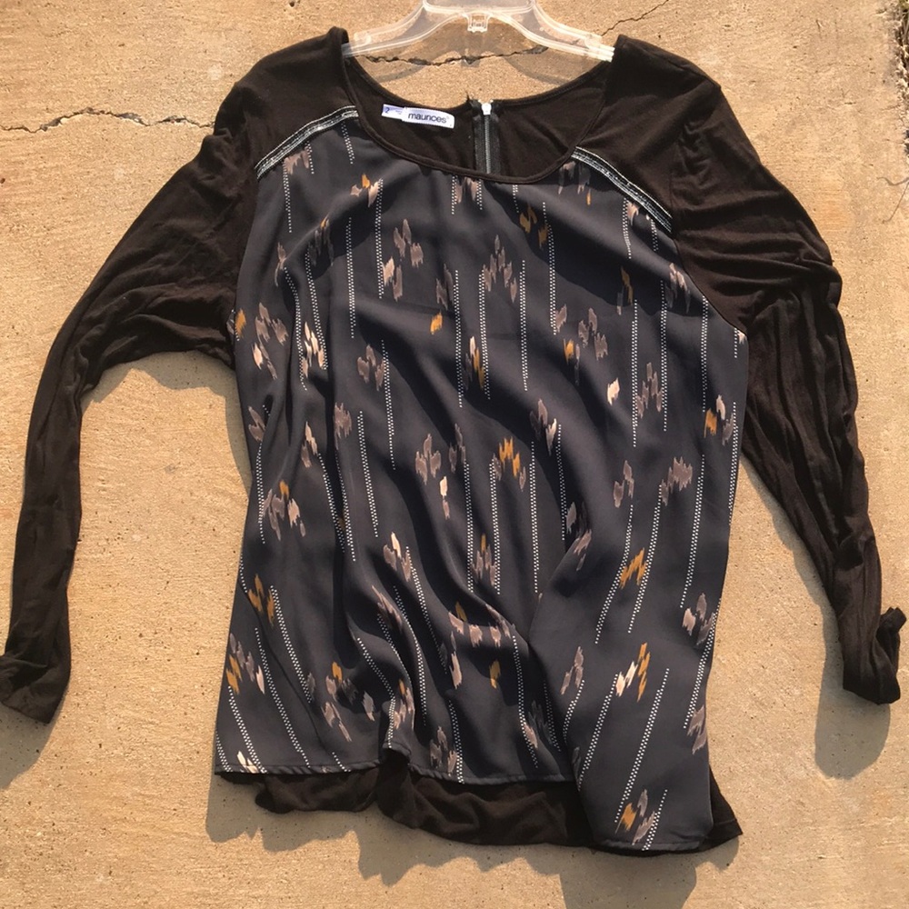 Maurice’s pullover top size 2 ladies plus size zipper back, black, navy, brown